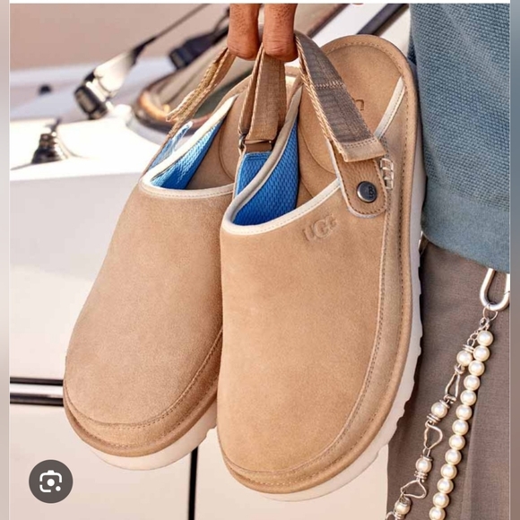 SIZE 9 MEN'S UGG. GOLDENCOAST CLOG Brown Suede Slingback Shoes - Picture 4 of 9